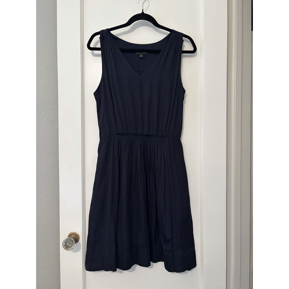 Banana Republic Goddess Dress  Size 8 Navy Blue Fit & Flare Sleeveless V Neck